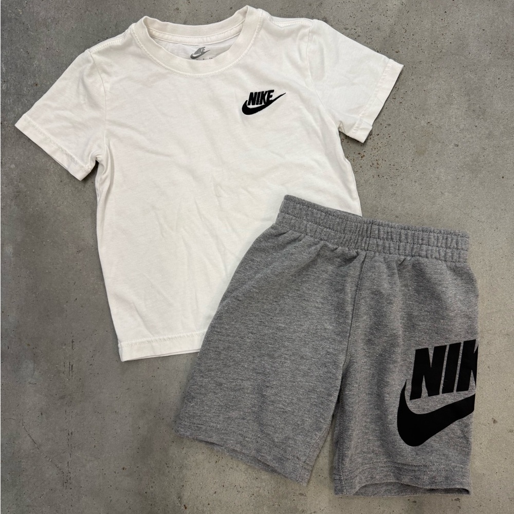 Nike Two-Piece Logo Tee & Shorts Set – Kids Size Small